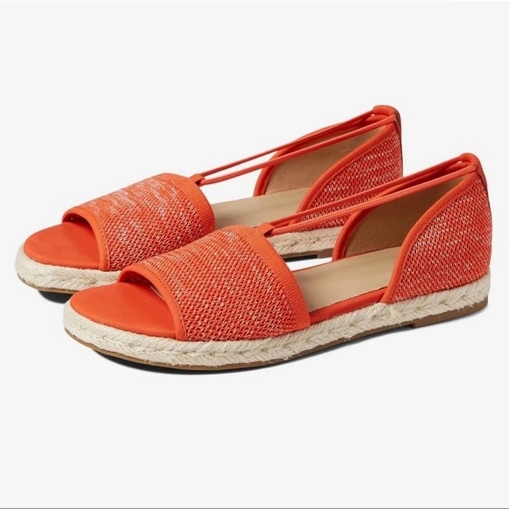 Eileen Fisher Boho Mews Magma Melange Orange‎ Stretch Espadrilles Sandals Size 8